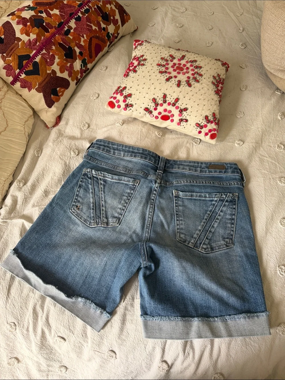 Casual Kut from the Kloth Mid-Rise Denim Shorts - Light Blue